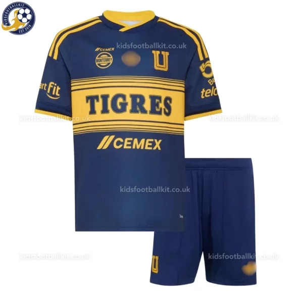 Tigres UANL Away Kids Kit 26_27 No Socks - Front View