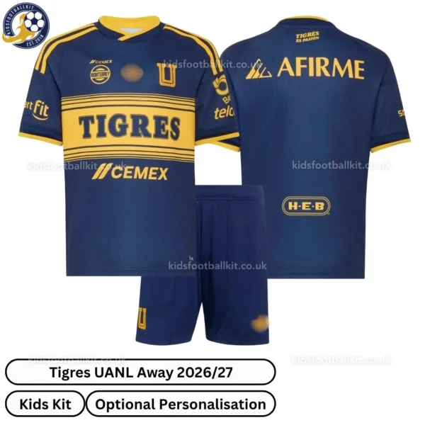 Tigres UANL Away Kids Kit 26_27 No Socks - Overview