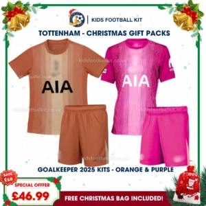 Tottenham Hotspur Gift Pack – 2 Goalkeeper Kids Football Kits 2025/26 (No socks) - Orange and Pink
