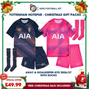 Tottenham Hotspur Gift Pack – Away and Goalkeeper Kids Football Kit 2026/27 (With socks)