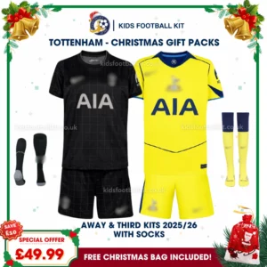 Tottenham Hotspur Gift Pack - Away and Third Kids Football Kit 2025/26 (With socks)