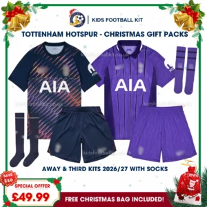 Tottenham Hotspur Gift Pack – Away and Third Kids Football Kit 2026/27 (With socks)