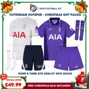 Tottenham Hotspur Gift Pack – Home and Third Kids Football Kit 2026/27 (With socks)