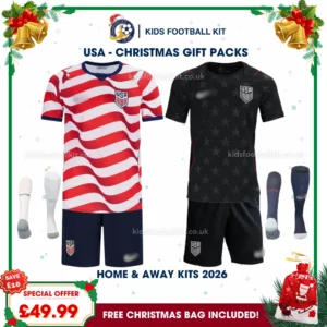USA World Cup 2026 Gift Pack – Home and Away Kids Football Kit (With socks)