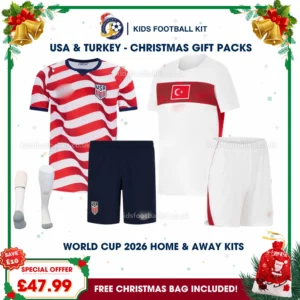 USA and Turkey World Cup 2026 Gift Pack – Home and Away Kids Football Kit