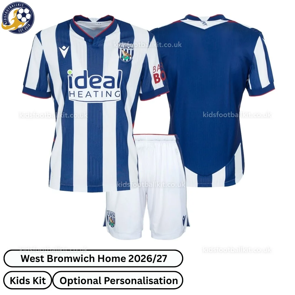 West Bromwich Home Kids Football Kit 2026/27 (No Socks)