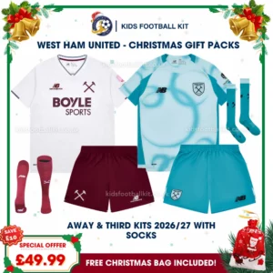 West Ham United Gift Pack – Away and Third Kids Football Kit 2026/27 (With socks)