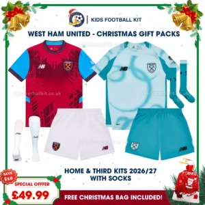 West Ham United Gift Pack – Home and Third Kids Football Kit 2026/27 (With socks)