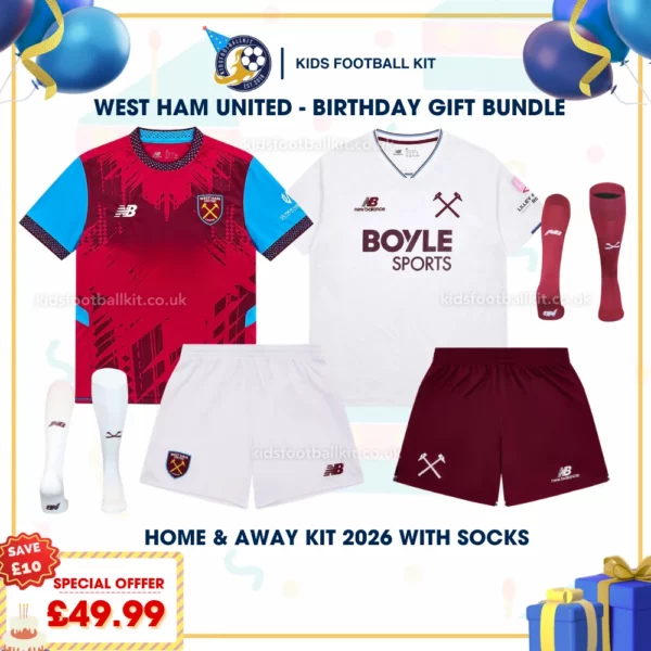 West ham united home and away kids kit 26_27