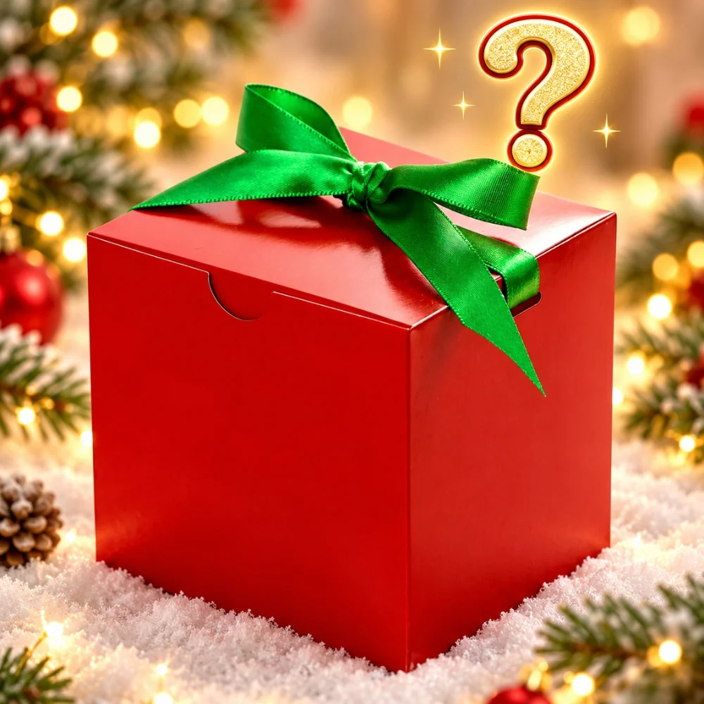 Small wrapped surprise gift box