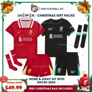 Lvr^_^pooI FC Gift Pack – Home & Away Kids Football Kit 2024/25 (With Socks)