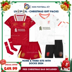 Lvr^_^pooI FC Gift Pack – Home & Third Kids Football Kit 2024/25 (With Socks)