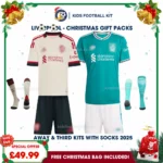 Lvr^_^pooI Gift Pack – Away and Third Kids Football Kit 2025/26 - Fan Version