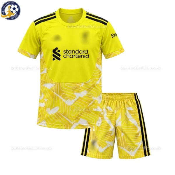 l-p Yellow Goalkeeper Kids Kit 26_27 No socks - Front View