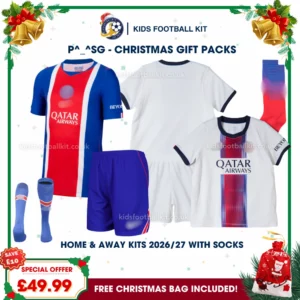 p-g Gift Pack – Home and Away Kids Football Kit 2026_27 (With socks)