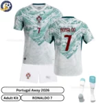 portugal away adult kit 2026-over view-RONALDO 7-with socks